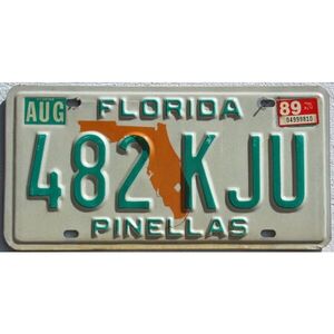 Florida 1989 Landkarte Orange - Pinellas County