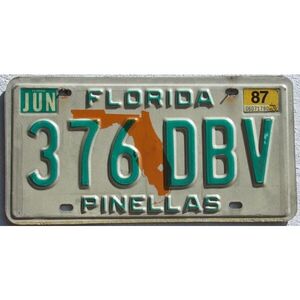 Florida 1987 Landkarte Orange - Pinellas County