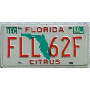 Florida 1988 Landkarte grün - Citrus County