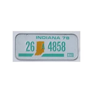 Indiana 1978 Mini Nummernschild