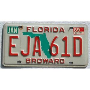 Florida 1989 Landkarte grün - Broward County