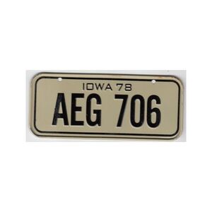 Iowa 1978 Mini Nummernschild