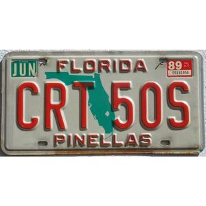 Florida 1989 Landkarte grün - Pinellas County