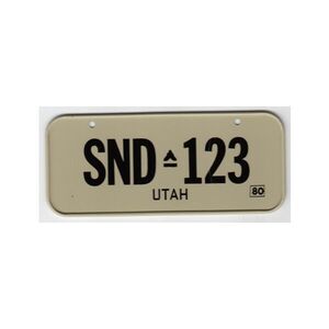 Utah 1980 Mini Nummernschild