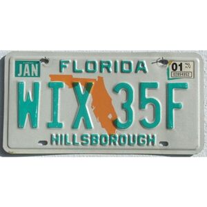 Florida 2001 Landkarte orange - Hillsborough County